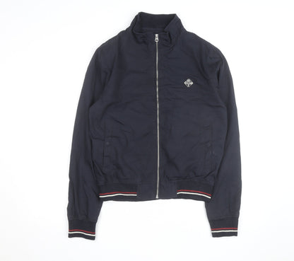 Schott Mens Blue Bomber Jacket M Cotton Blend Zip Up Casual