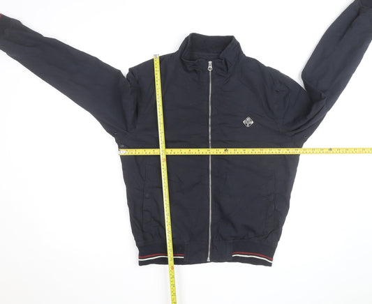 Schott Mens Blue Bomber Jacket M Cotton Blend Zip Up Casual