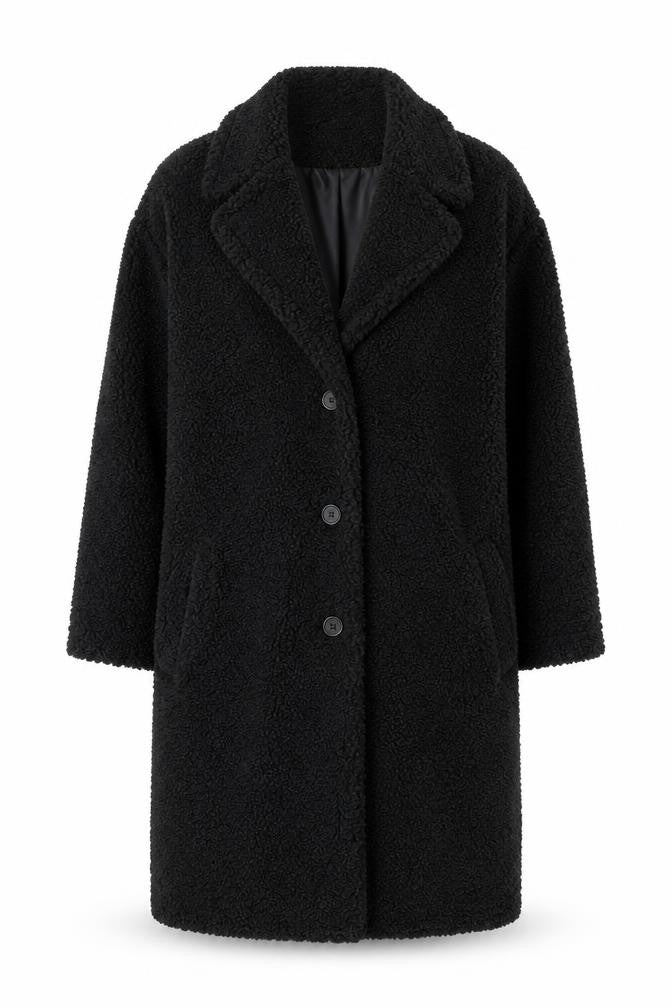 Capsule Outerwear Women's Black Long Teddy Coat Size 10
