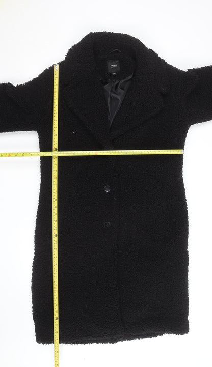 Capsule Outerwear Women's Black Long Teddy Coat Size 10