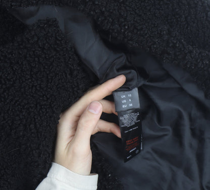 Capsule Outerwear Women's Black Long Teddy Coat Size 10
