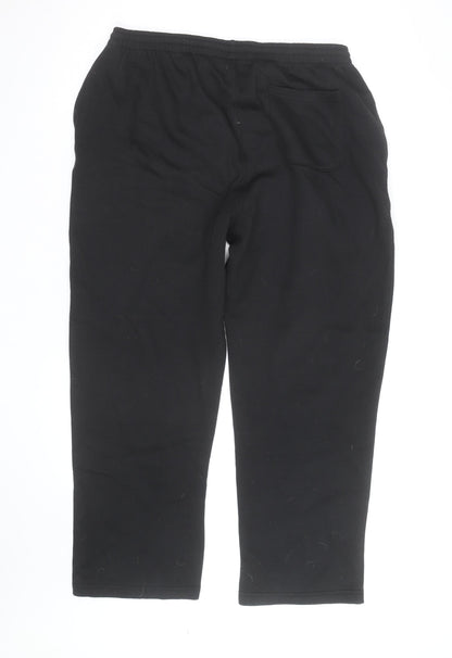 Cotton Traders Mens Black XL Sweatpants Fleece Regular Fit Activewear