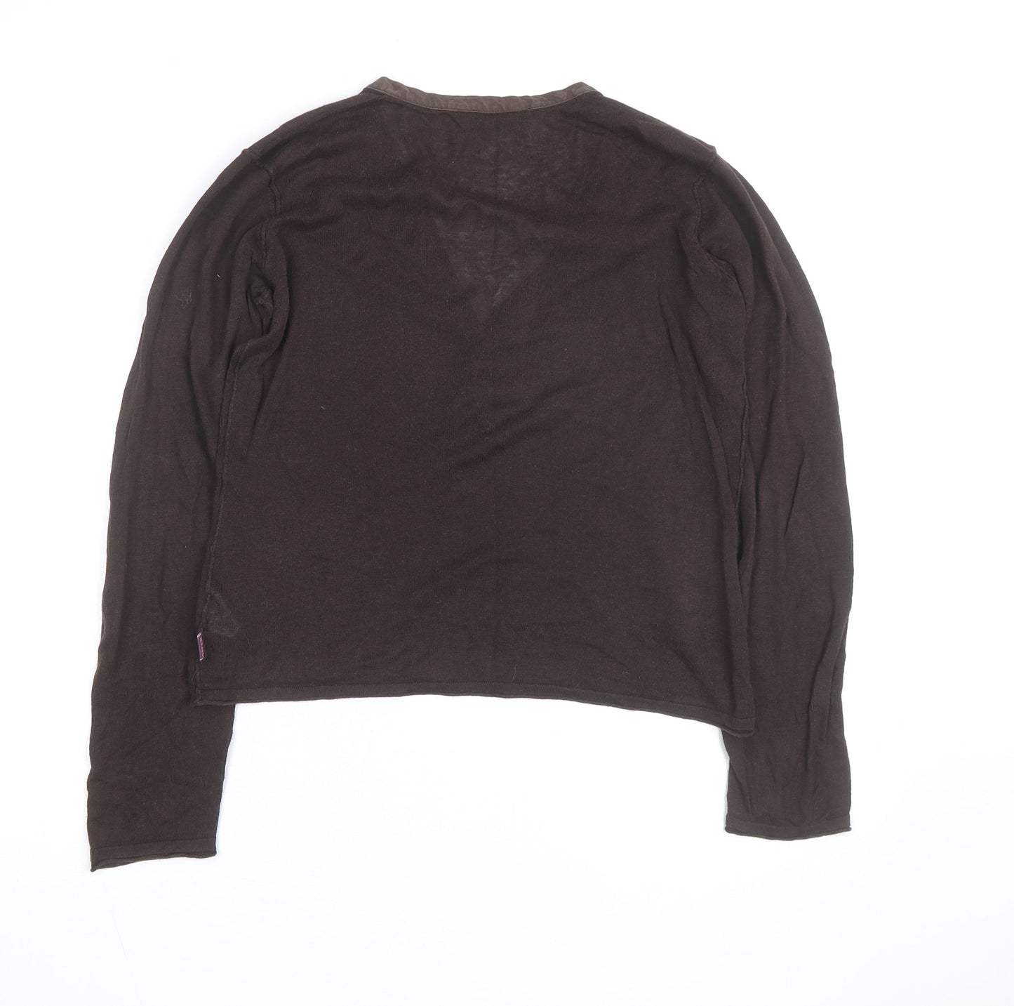 Fat Face Womens Brown Linen Cotton Henley Jumper Size 12
