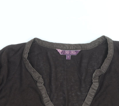 Fat Face Womens Brown Linen Cotton Henley Jumper Size 12