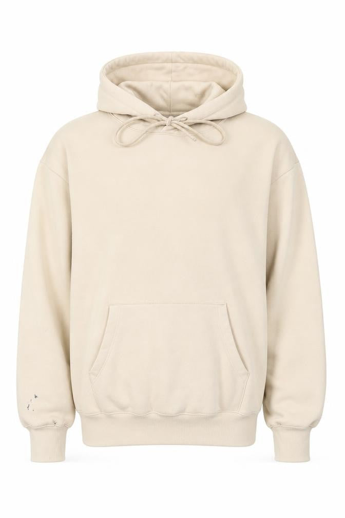 Champion Men's Beige Small Pullover Hoodie Fleece Cotton Blend
