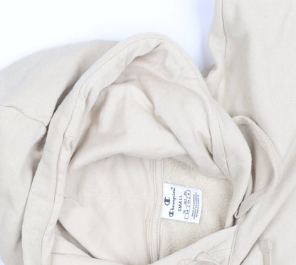 Champion Men's Beige Small Pullover Hoodie Fleece Cotton Blend