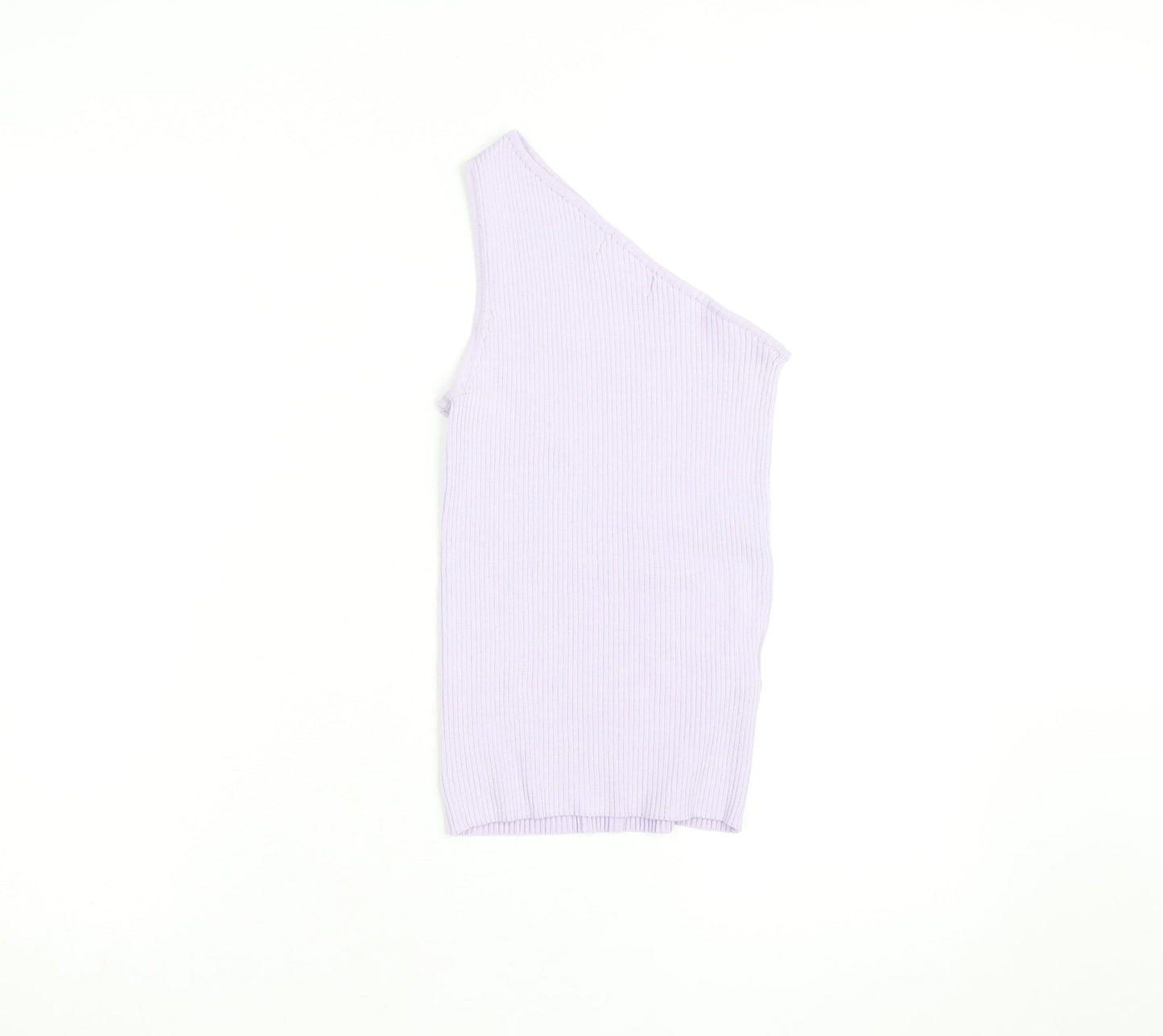 MNG Women Purple One Shoulder Ribbed Knit Tank Top Size S