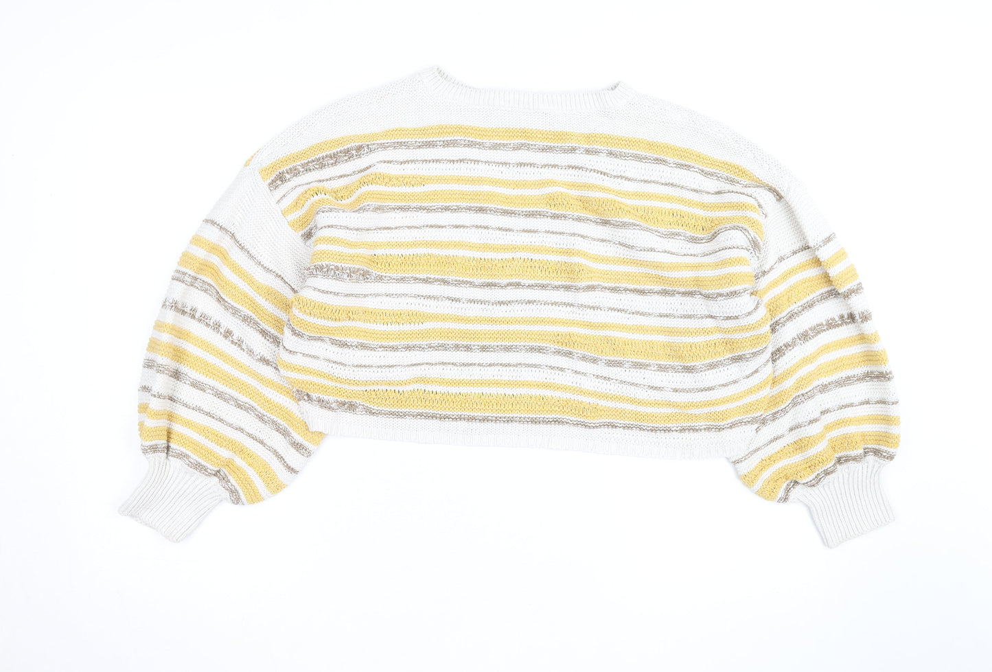Pull&Bear Women’s Multicoloured Striped Knit Pullover Jumper Size M