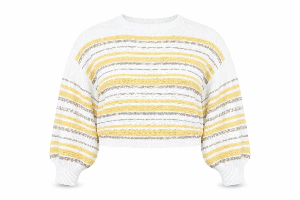 Pull&Bear Women’s Multicoloured Striped Knit Pullover Jumper Size M