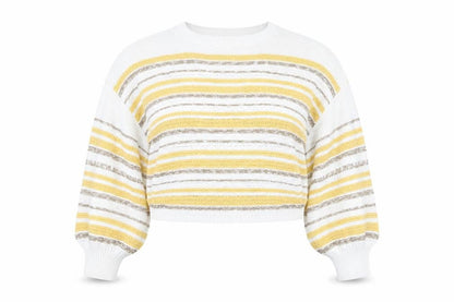 Pull&Bear Women’s Multicoloured Striped Knit Pullover Jumper Size M
