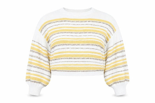Pull&Bear Women’s Multicoloured Striped Knit Pullover Jumper Size M