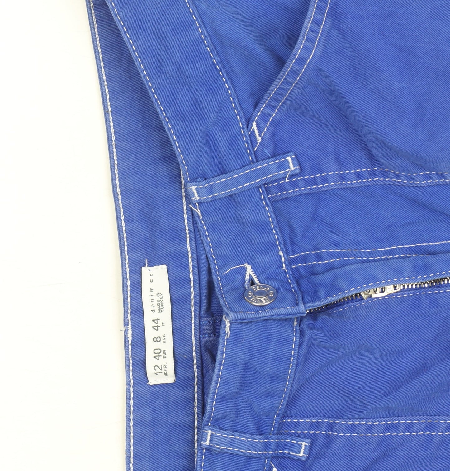 Denim Co Women's Blue Cargo Trousers Size 12 Cotton Utility Pants