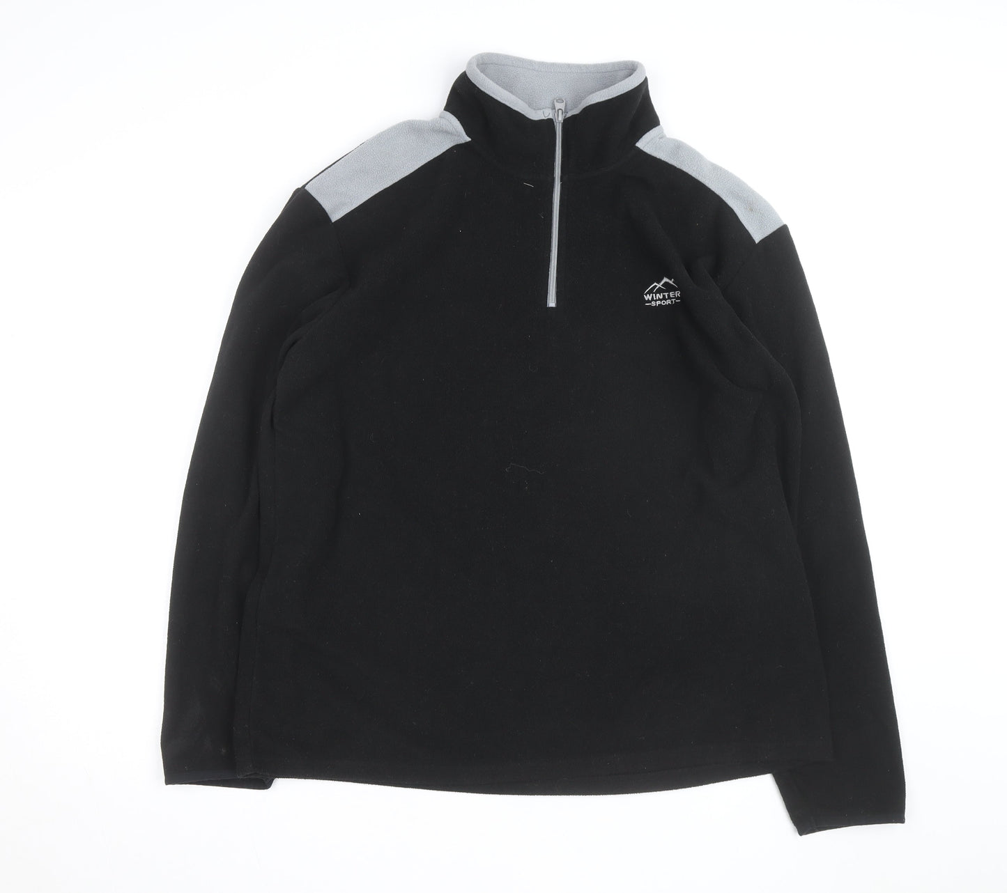 Atlas For Men Black Fleece 1/4 Zip Pullover Sweatshirt Size L