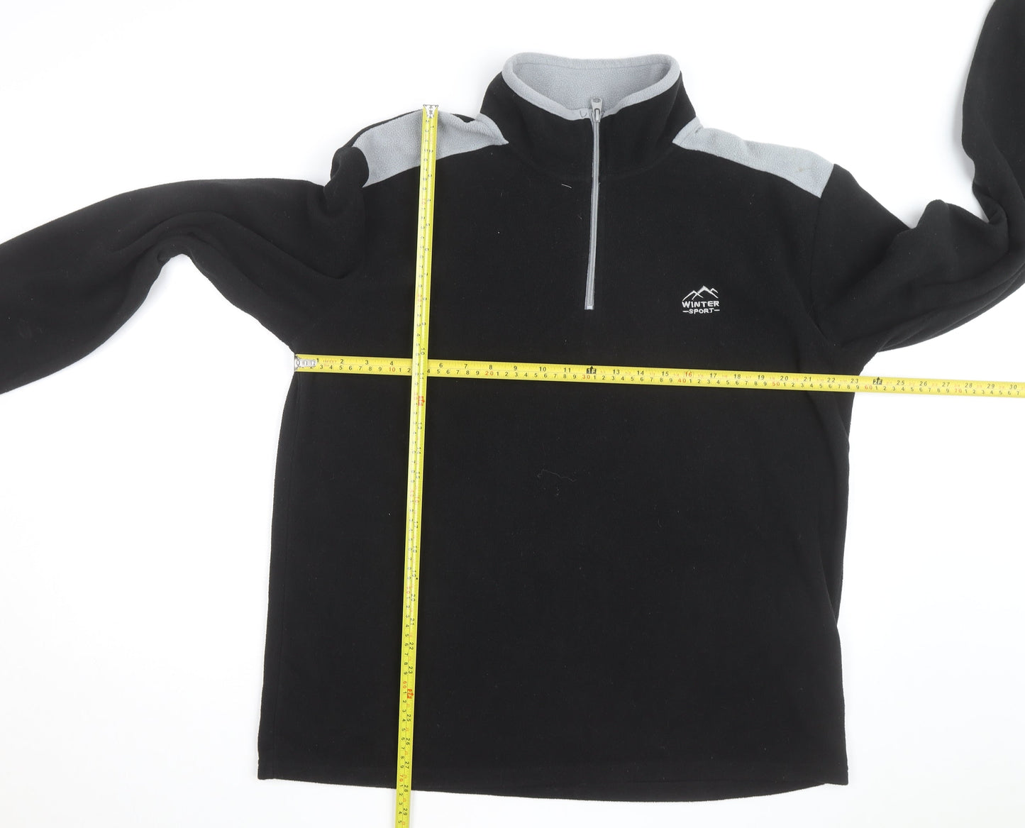 Atlas For Men Black Fleece 1/4 Zip Pullover Sweatshirt Size L