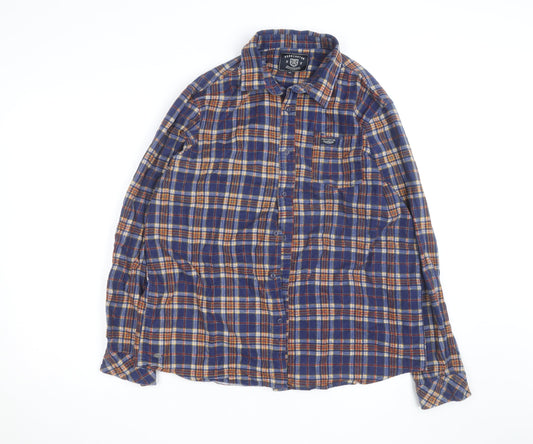 Kensington Eastside Men's Blue Plaid Flannel Button-Up Shirt XL