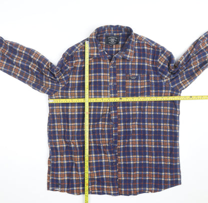 Kensington Eastside Men's Blue Plaid Flannel Button-Up Shirt XL