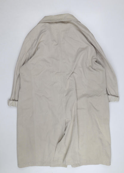Inchino Women’s Beige Long Trench Coat M Cotton Buttoned