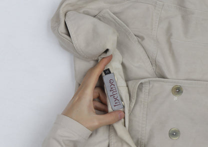 Inchino Women’s Beige Long Trench Coat M Cotton Buttoned