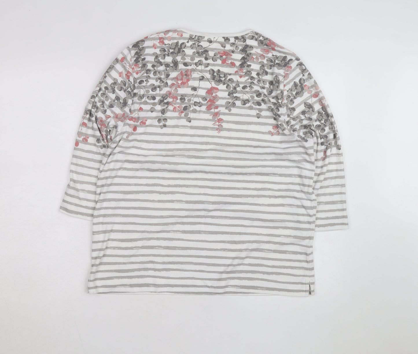 Tigi Womens Multicoloured Floral Stripe Jersey Top Size 18