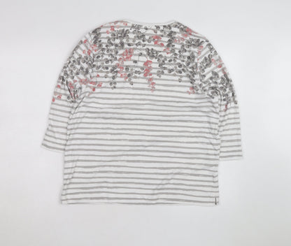 Tigi Womens Multicoloured Floral Stripe Jersey Top Size 18