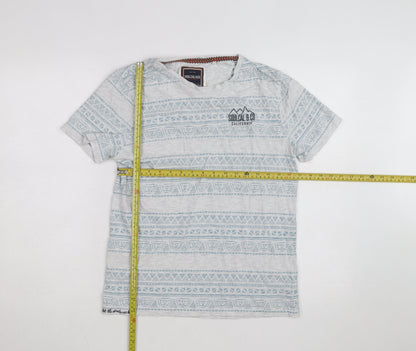SoulCal & Co Men's Grey Aztec Print Crew Neck Short Sleeve T-Shirt M