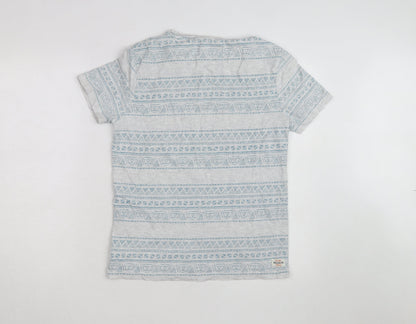 SoulCal & Co Men's Grey Aztec Print Crew Neck Short Sleeve T-Shirt M