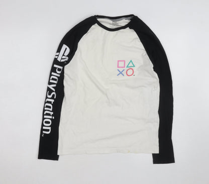 Diffused PlayStation Men's White XS Long Sleeve Graphic Top