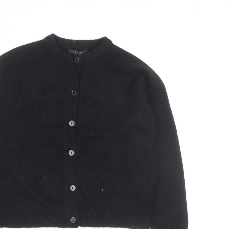 New Look Men’s Black S Button-Up Cardigan Knit Jumper