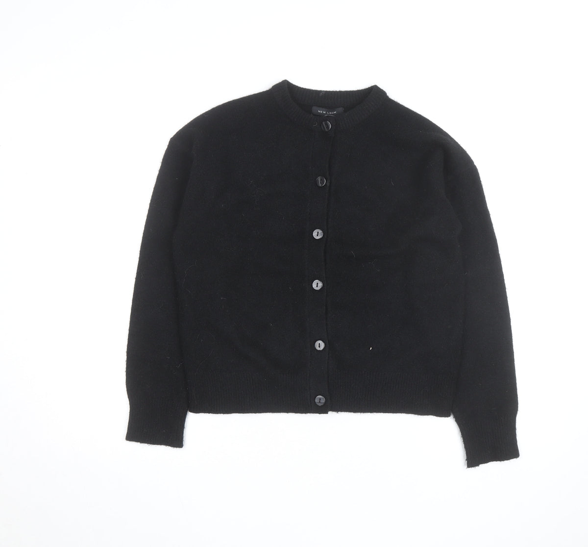 New Look Men’s Black S Button-Up Cardigan Knit Jumper