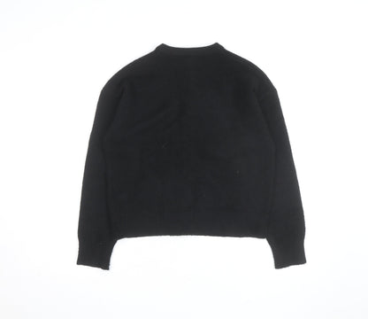 New Look Men’s Black S Button-Up Cardigan Knit Jumper