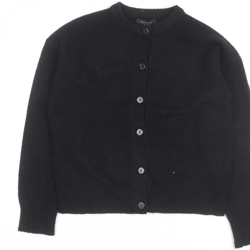 New Look Men’s Black S Button-Up Cardigan Knit Jumper