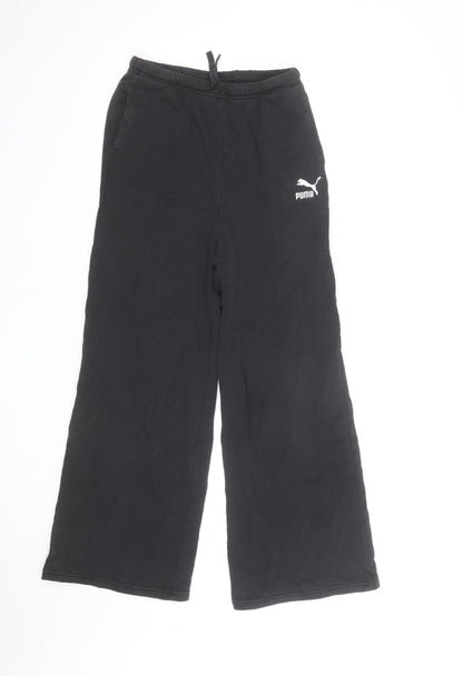 Puma Boys Black Sweatpants 8 Years Regular Fit Fleece Activewear Trousers