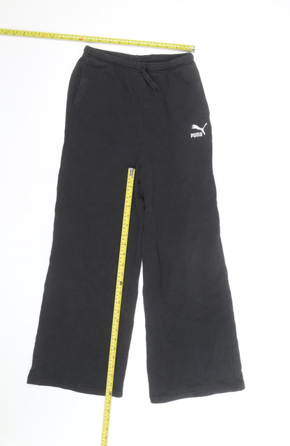 Puma Boys Black Sweatpants 8 Years Regular Fit Fleece Activewear Trousers
