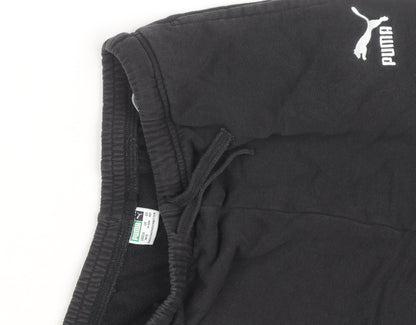 Puma Boys Black Sweatpants 8 Years Regular Fit Fleece Activewear Trousers