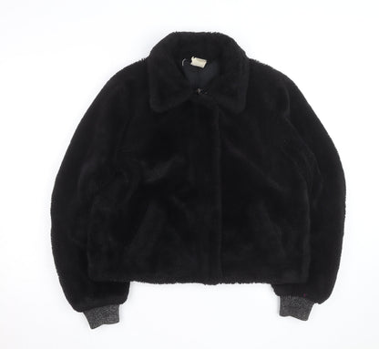 Sud Express Women’s Black Faux Fur Bomber Jacket Size S