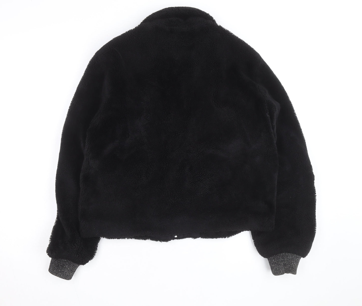 Sud Express Women’s Black Faux Fur Bomber Jacket Size S