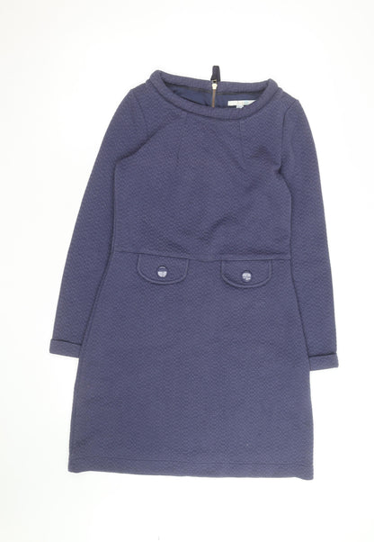 Boden Women Blue Size 10 Shift Knee Length Long Sleeve Dress