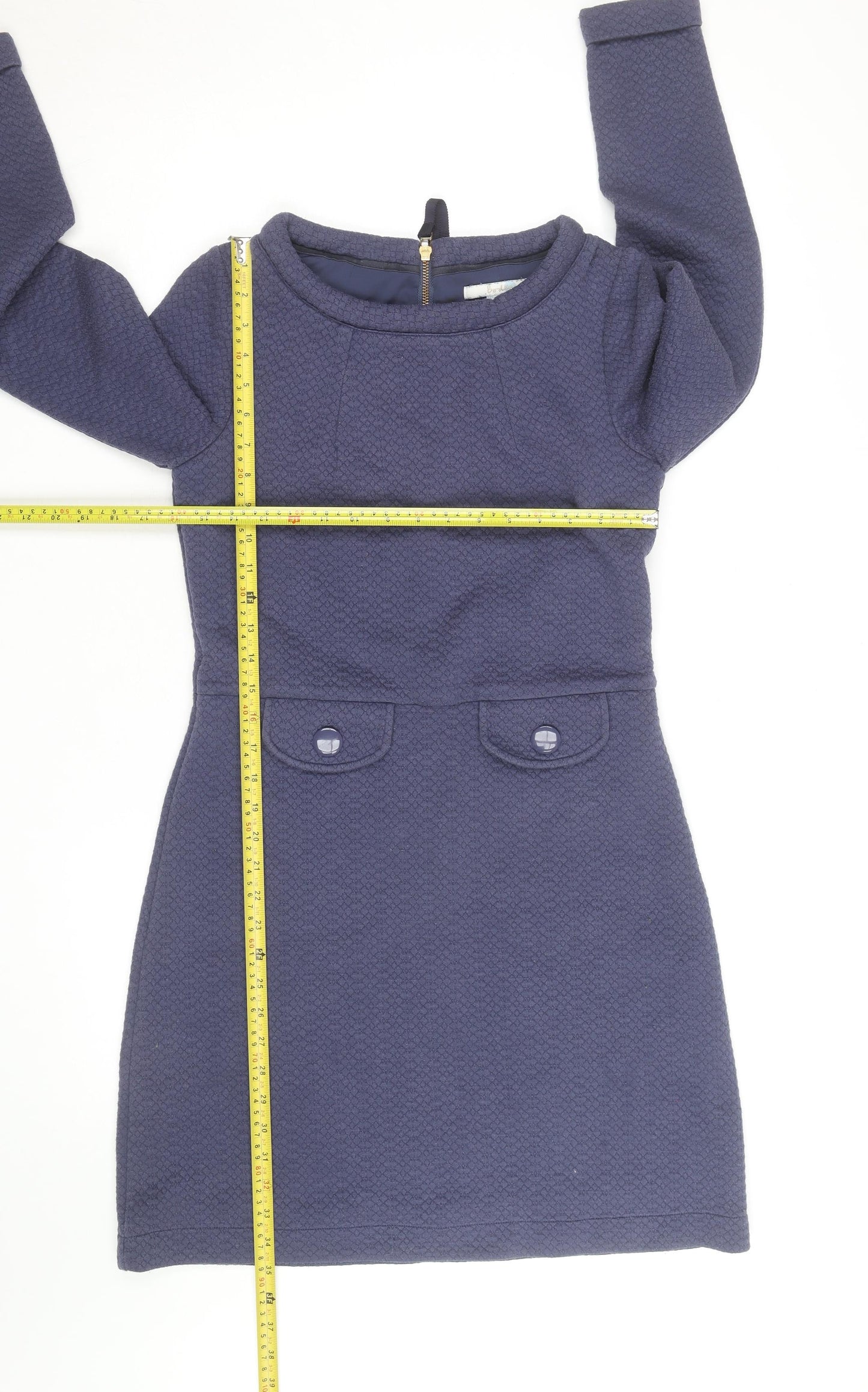Boden Women Blue Size 10 Shift Knee Length Long Sleeve Dress