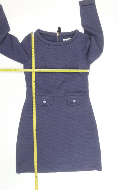 Boden Women Blue Size 10 Shift Knee Length Long Sleeve Dress