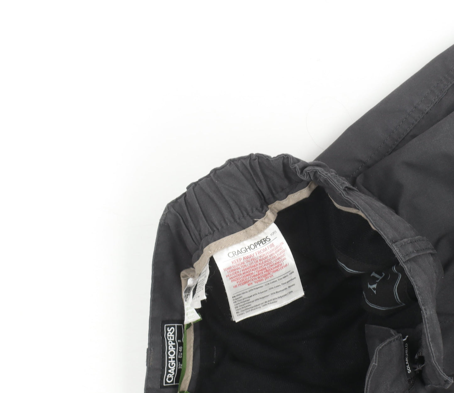Craghoppers Men’s Black Cargo Trousers Size 32 Regular Lightweight Outdoor
