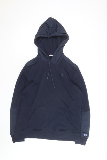 Champion Men's Blue Pullover Hoodie L Hooded Fleece Sweatshirt