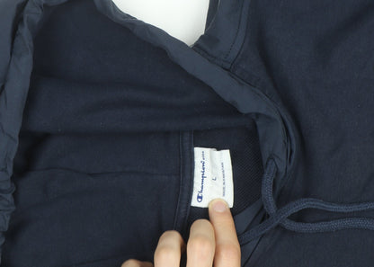 Champion Men's Blue Pullover Hoodie L Hooded Fleece Sweatshirt