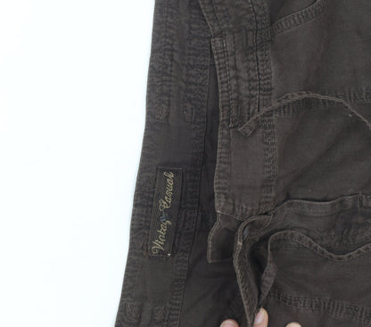 Watery Casual Women’s Brown Cargo Trousers Size 16 Cotton Straight Leg