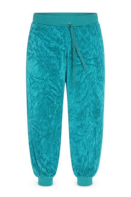 Denim Co Womens Green Velour Jogger Trousers Size S