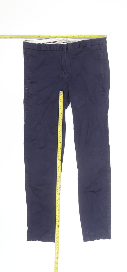 Marks and Spencer Women Blue Chino Slim Trousers Size 12