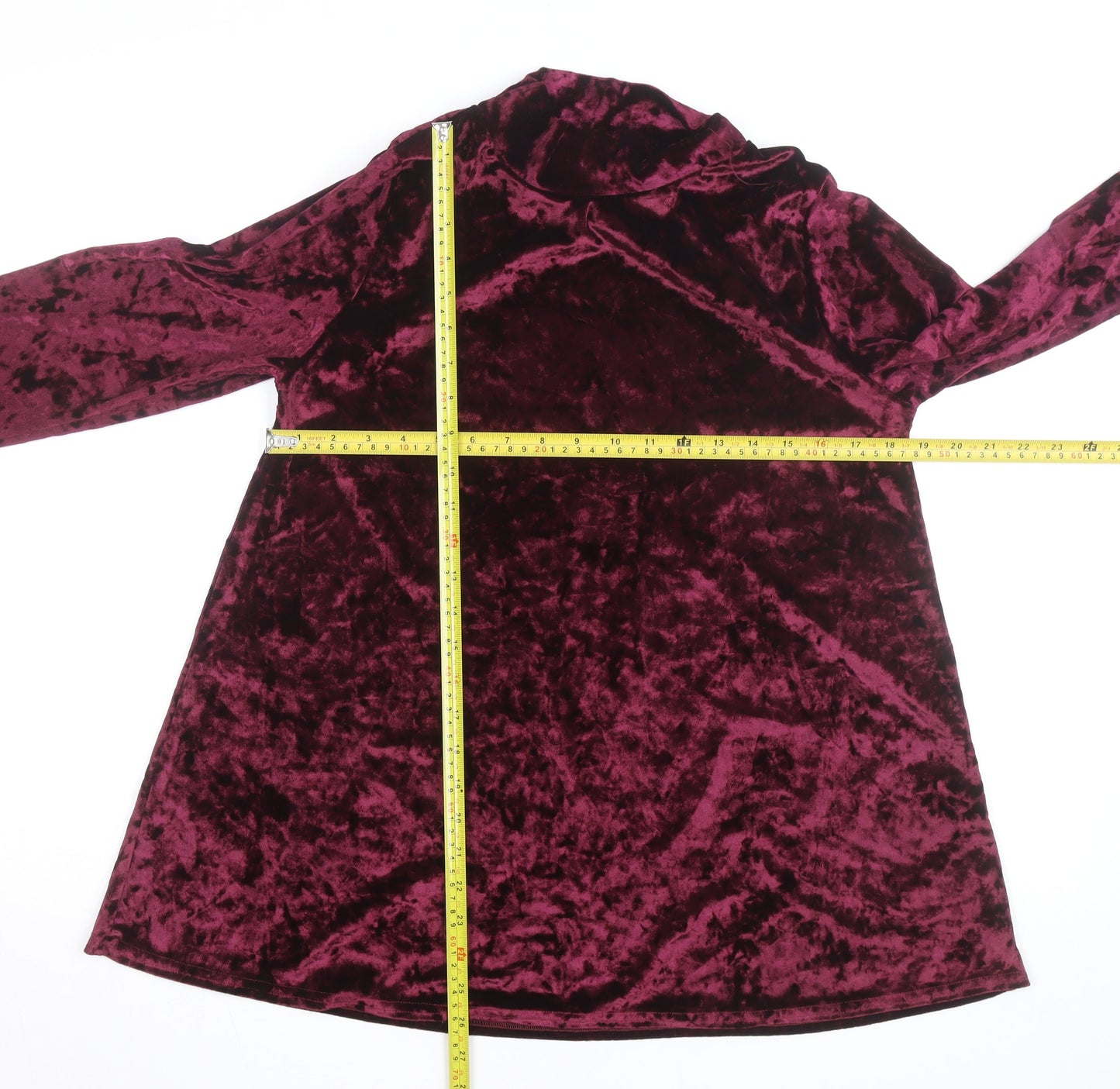 Nicole Collection Women’s Purple Velvet Roll Neck Shift Dress S