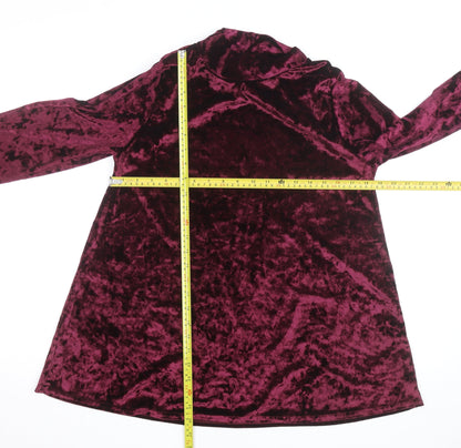 Nicole Collection Women’s Purple Velvet Roll Neck Shift Dress S