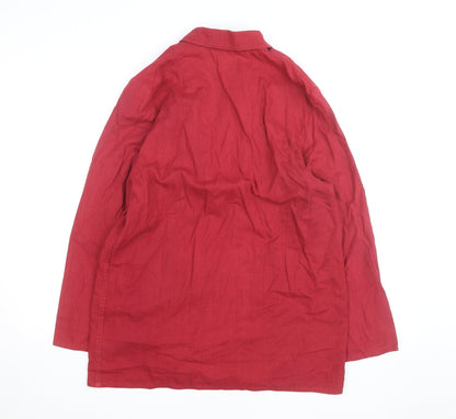 Marks and Spencer Womens Red Linen Cotton Blazer Size 14