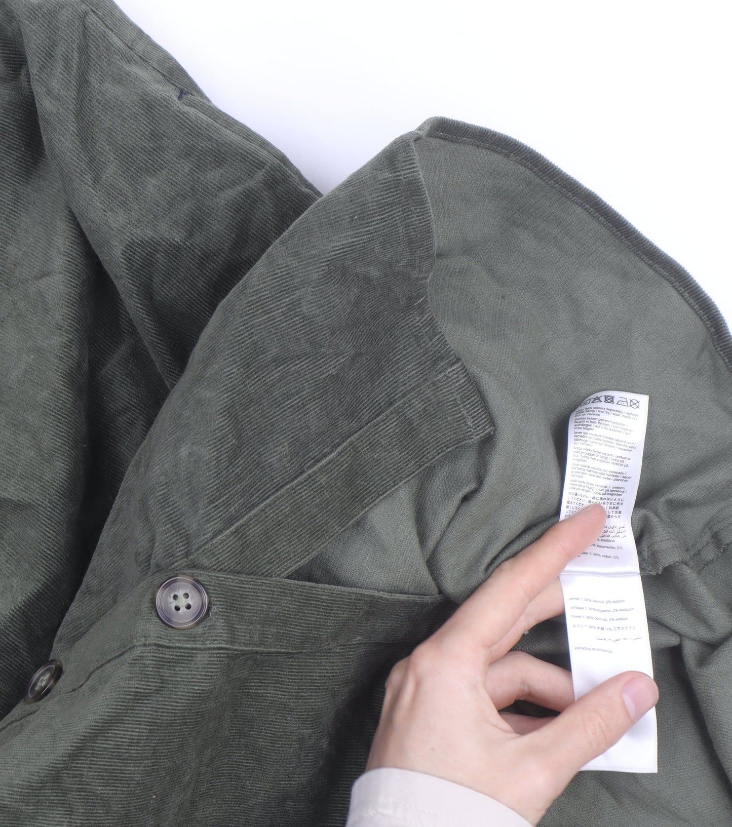 Joules Women Green Corduroy Shirt Dress Size 12 Long Sleeve Casual