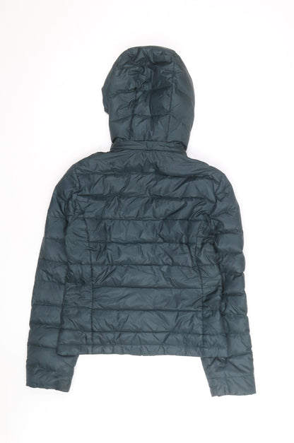 Jack Wills Womens Green Size 10 Hooded Puffer Jacket